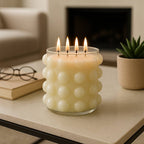 Supersized Candle & Reusable Vessel - Ivory Glass After Hours Bubble, 102 Oz