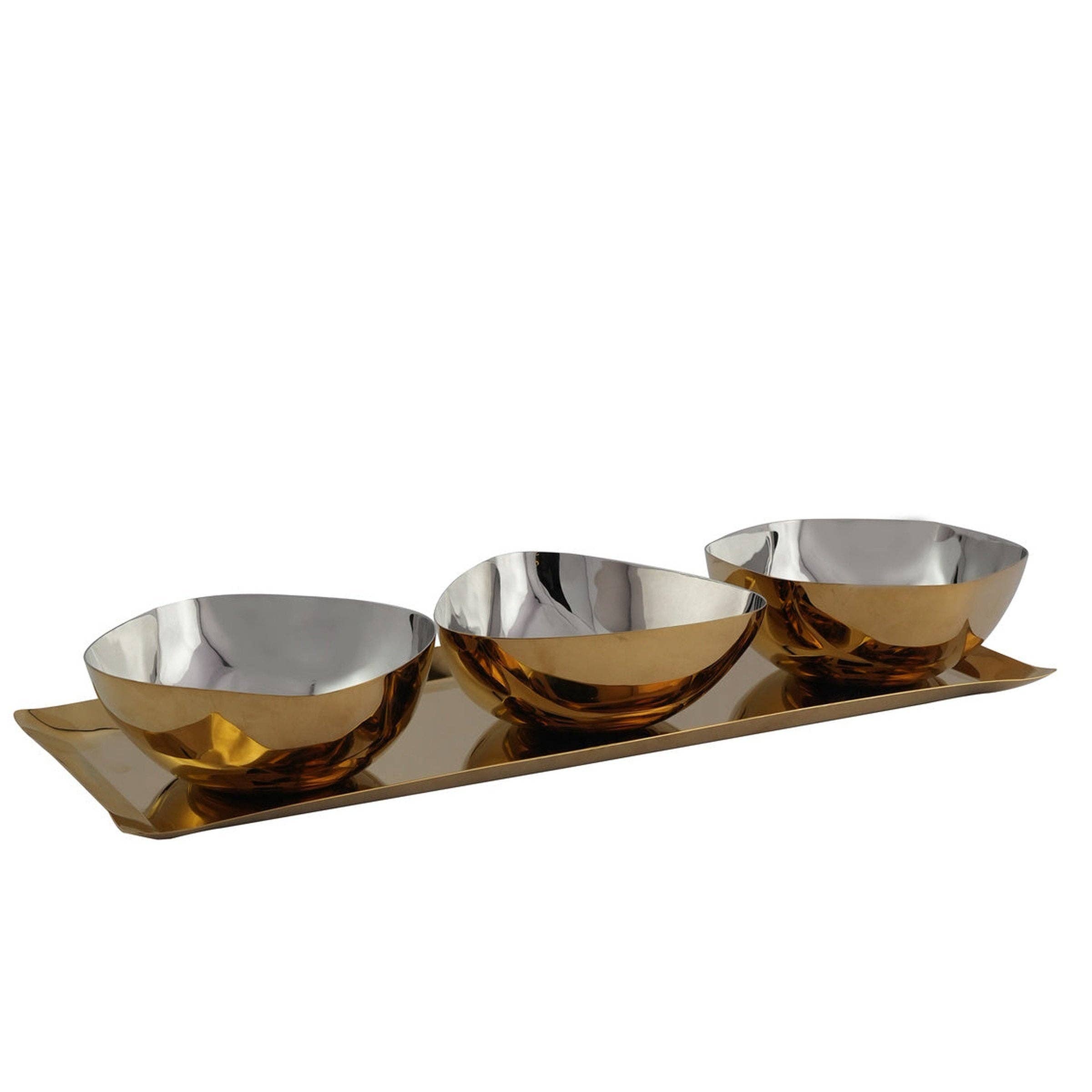 Auburn Gold Serving Tray & Appetizer Bowls Main image