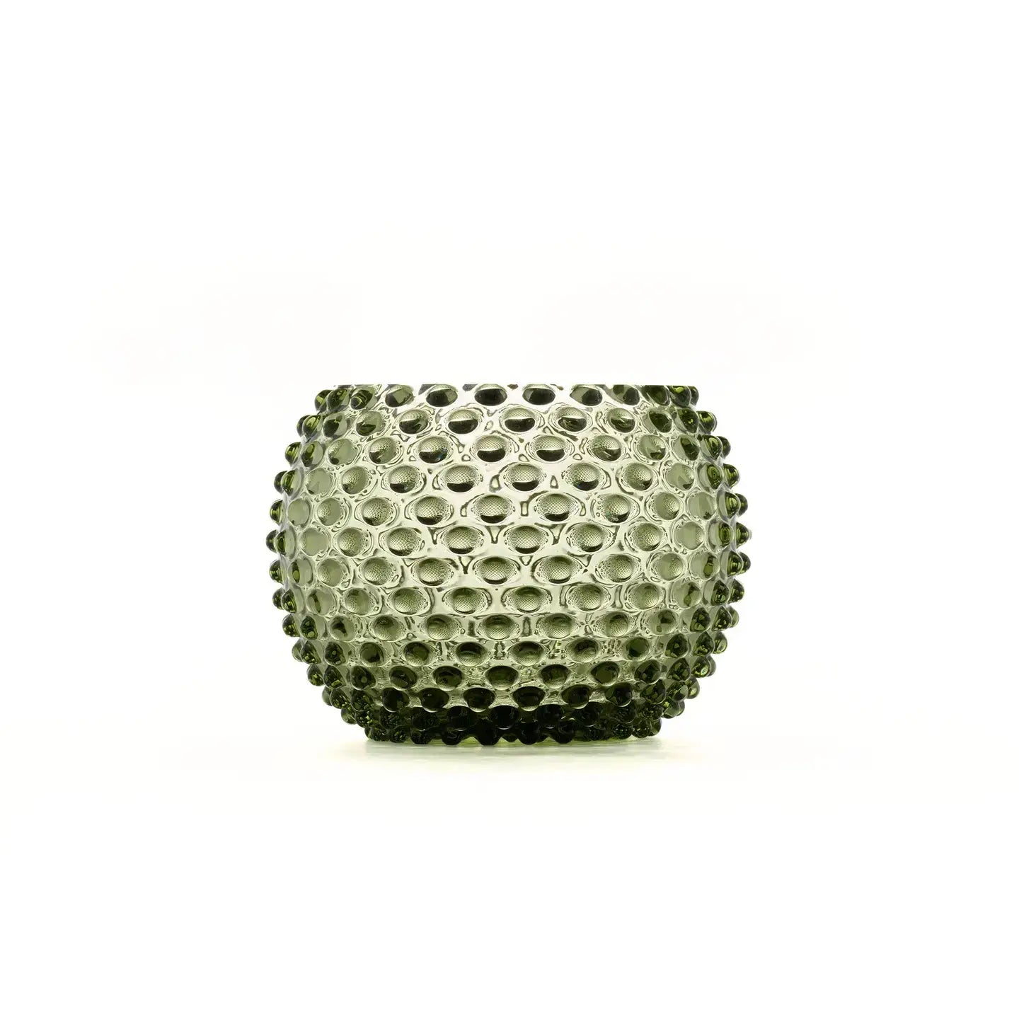 Hudson Hobnail Handblown Crystal Vase – Moss Main image