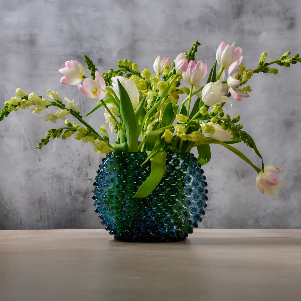Hudson Hobnail Glass Vase – Midnight