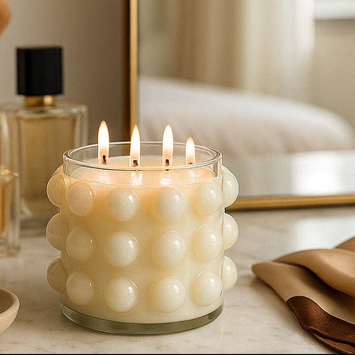 Supersized Candle & Reusable Vessel - Ivory Glass After Hours Bubble, 102 Oz Secondary image