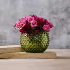 Hudson Hobnail Handblown Crystal Vase – Moss