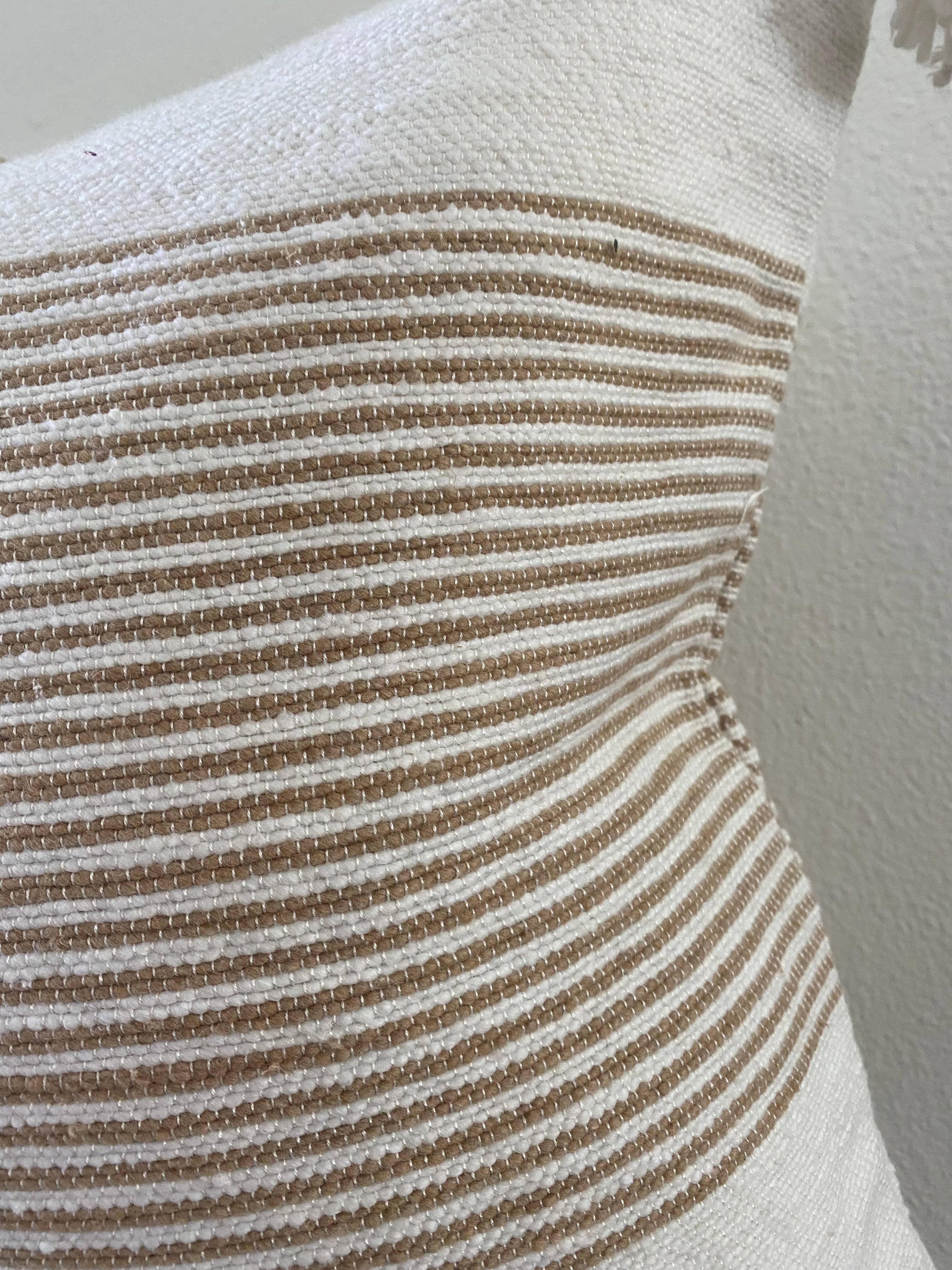 Hudson Striped Tassel Pillow – Natural Secondary image