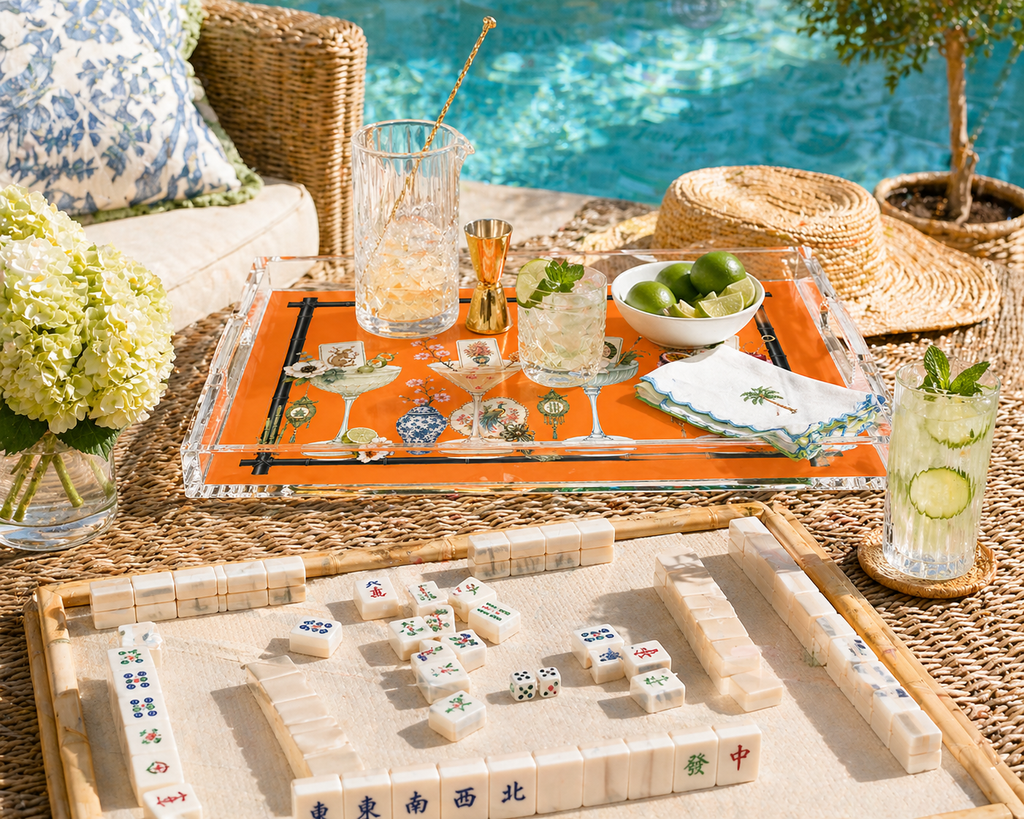 Mahjong & Martinis Acrylic Tray