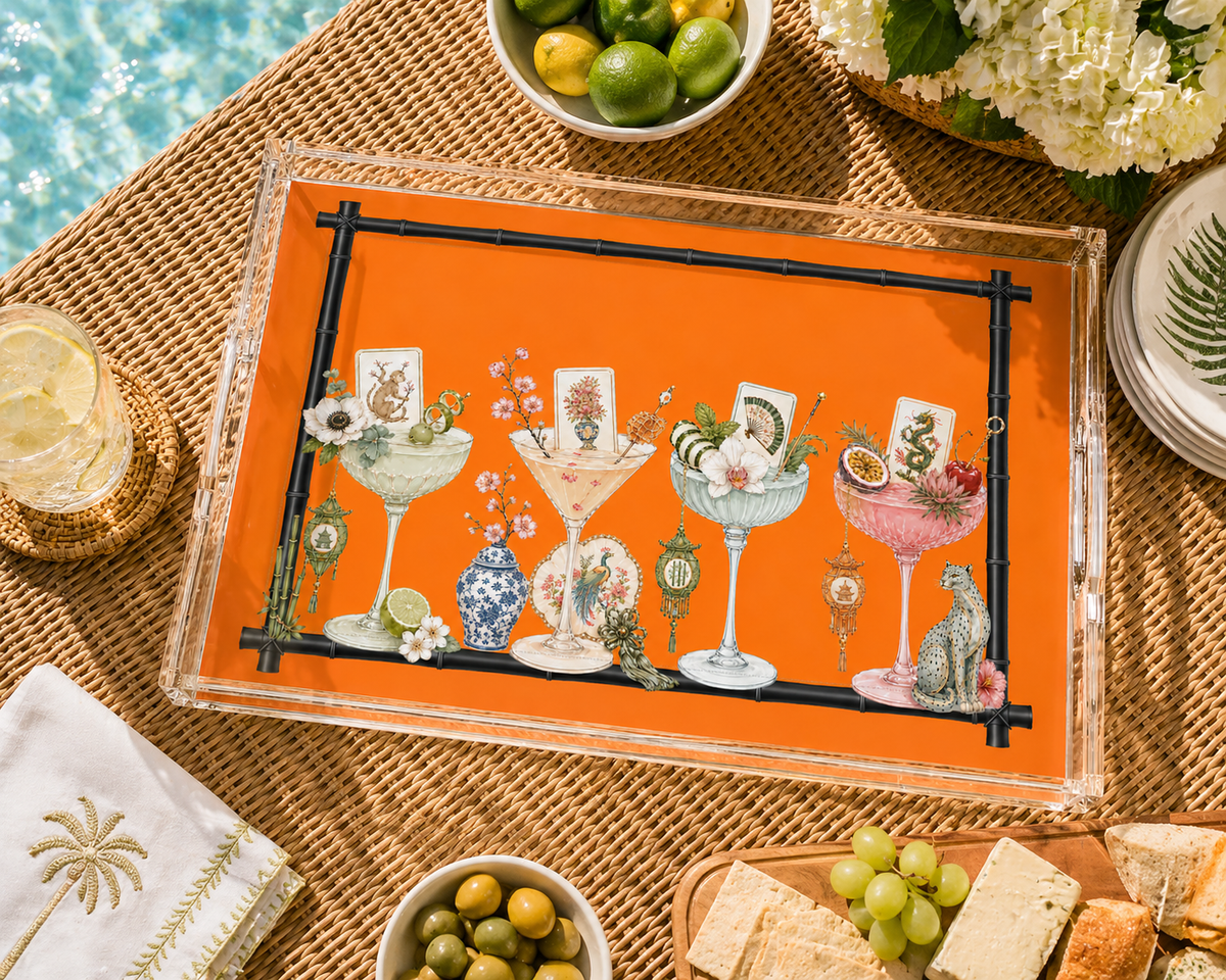 Mahjong & Martinis Acrylic Tray