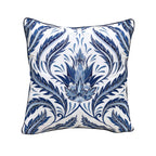 Indigo Morris Thistle Botanical Indoor/Outdoor Throw Pillow