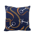 Bits & Leather Navy Indoor/Outdoor Throw Pillow