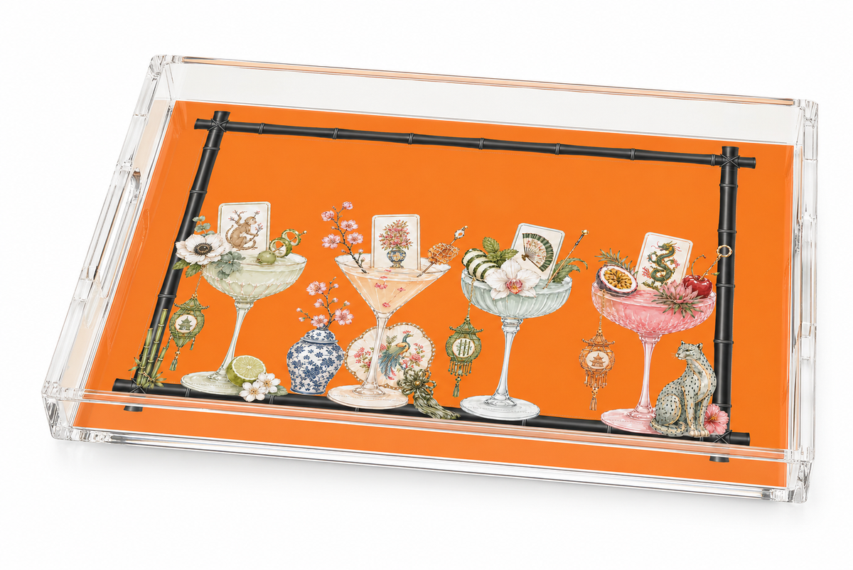 Mahjong & Martinis Acrylic Tray
