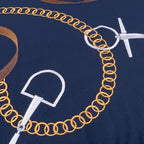 Bits & Leather Navy Indoor/Outdoor Throw Pillow