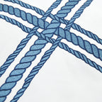 Navy & White Rope Lattice Indoor/Outdoor Throw Pillow