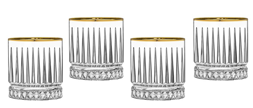 Avenue Gold Rim Crystal Glasses (Set of Four) Main image