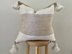 Hudson Striped Tassel Pillow – Natural