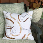 English Tack Embroidered Pillow