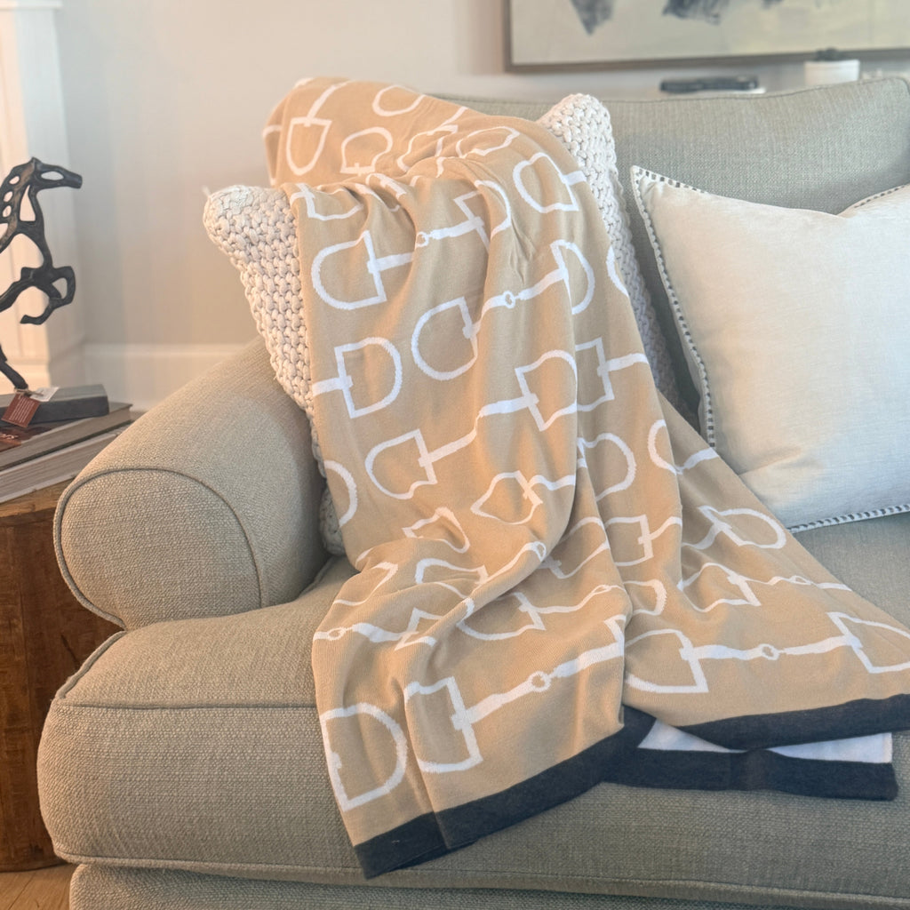 Snaffle Bit Lux Throw - Equestrian