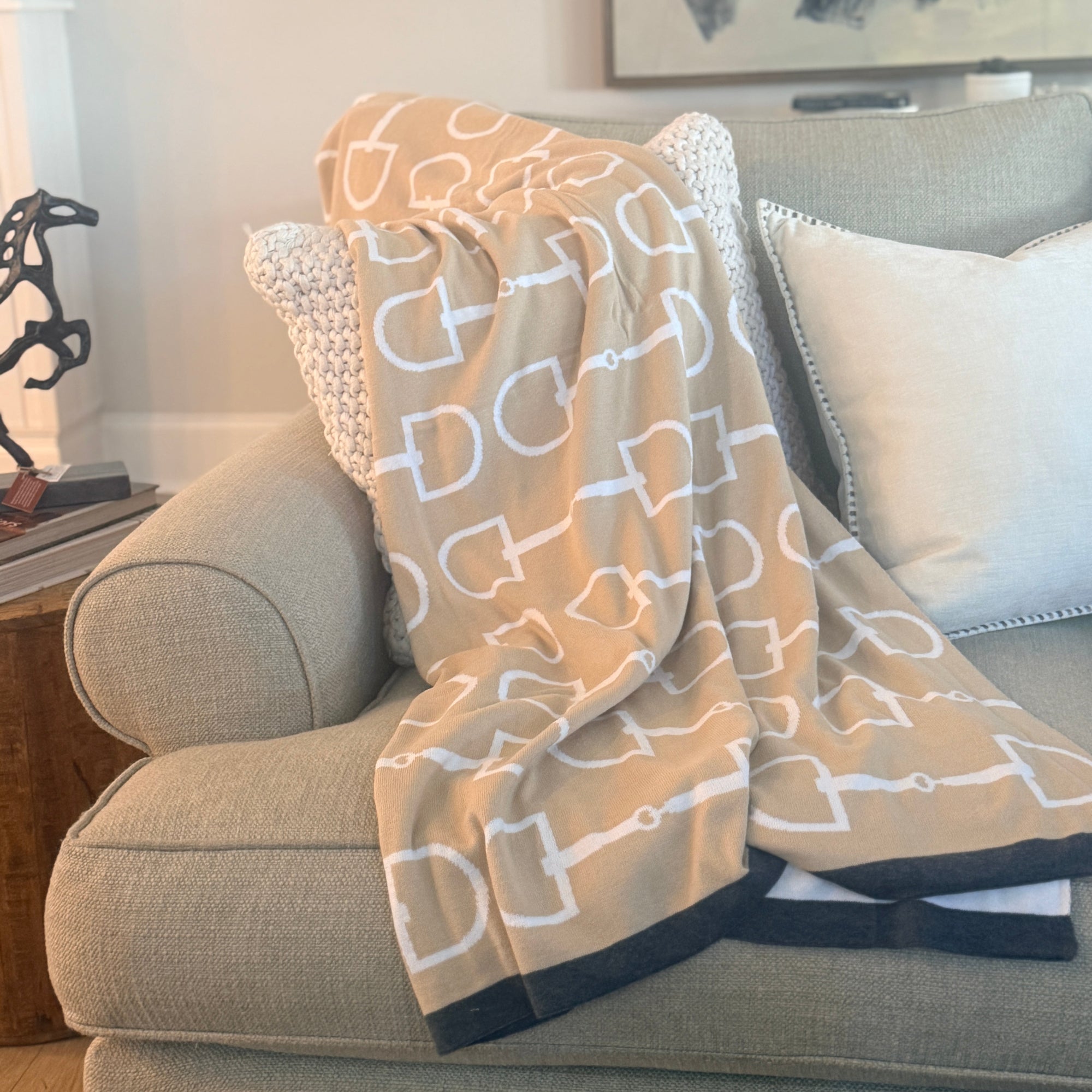 Snaffle Bit Lux Throw - Equestrian