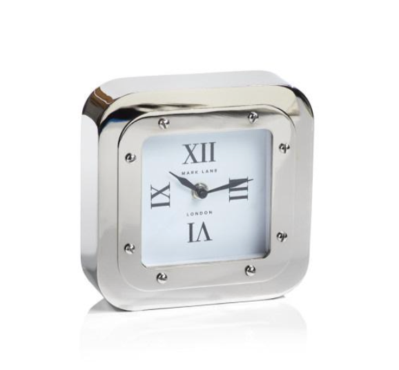 Mark Lane Table Clock – Polished Nickel
