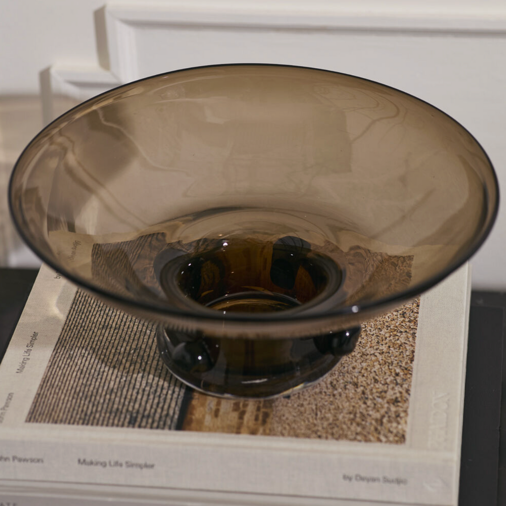 Hudson Vania Smoked Glass Decorative Bowl