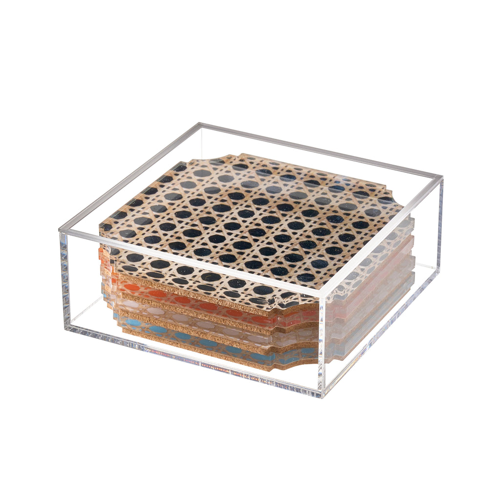 Hudson Rattan Coaster Set