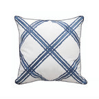 Navy & White Rope Lattice Indoor/Outdoor Throw Pillow