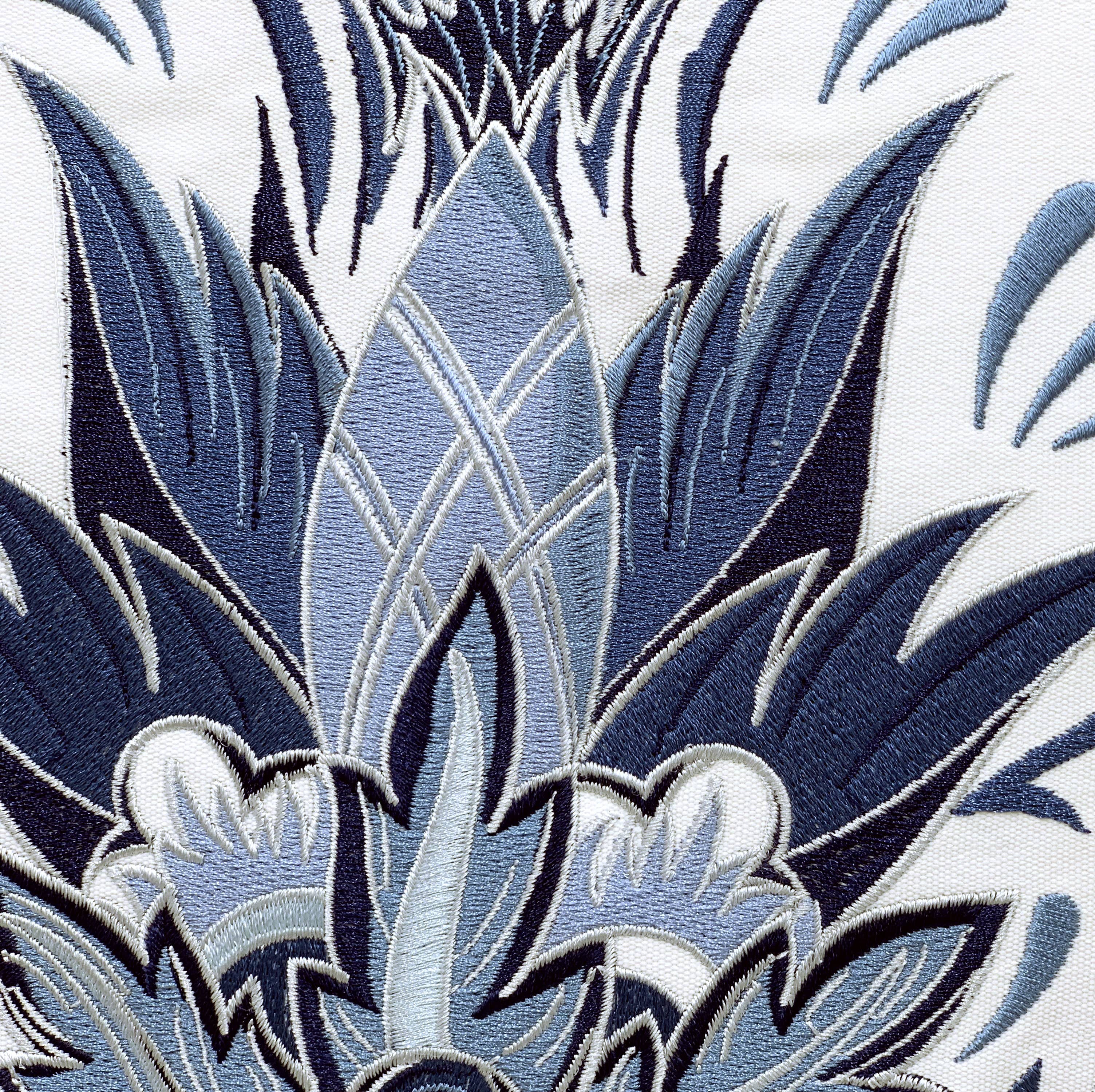 Indigo Morris Thistle Botanical Indoor/Outdoor Throw Pillow Secondary image