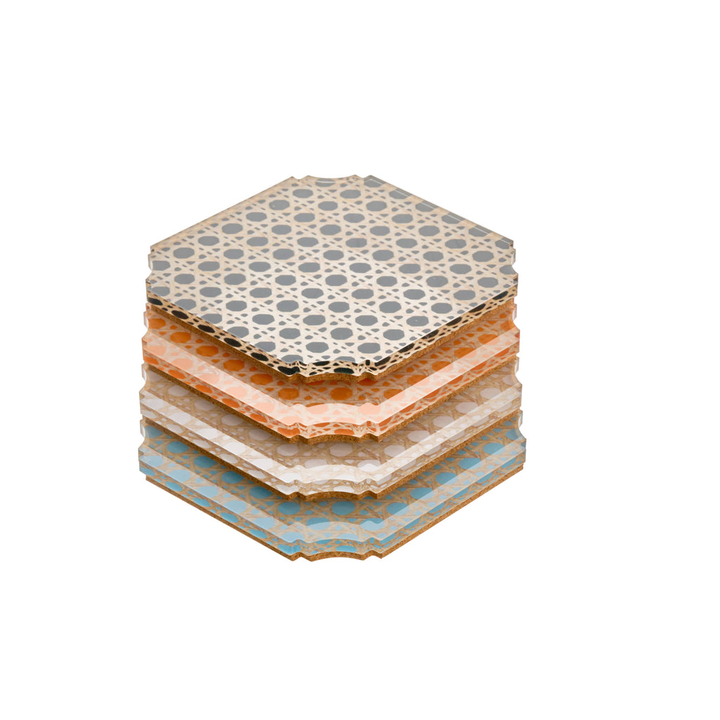 Hudson Rattan Coaster Set