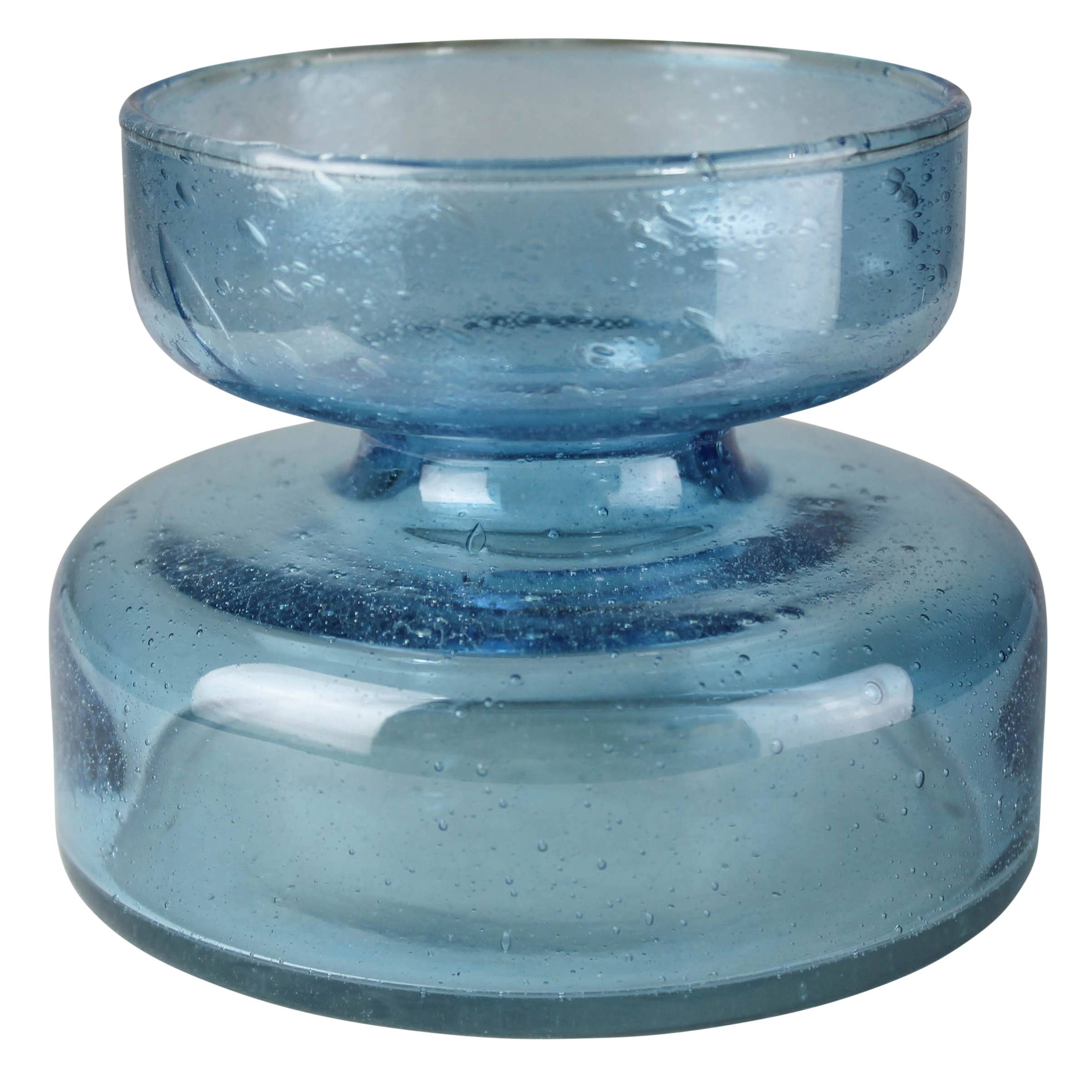 Seeded Glass Bulb Vase, Blue Main image