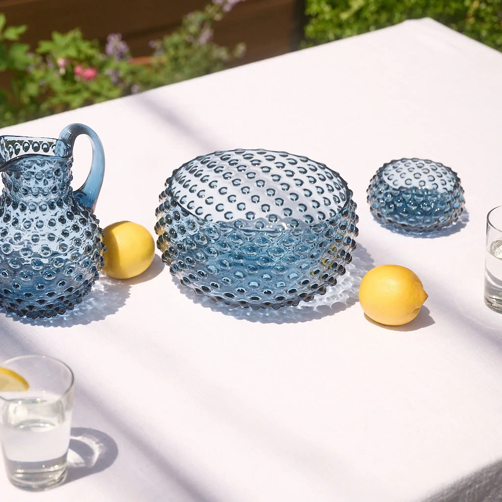 Hudson Hobnail Glass Bowl – Midnight