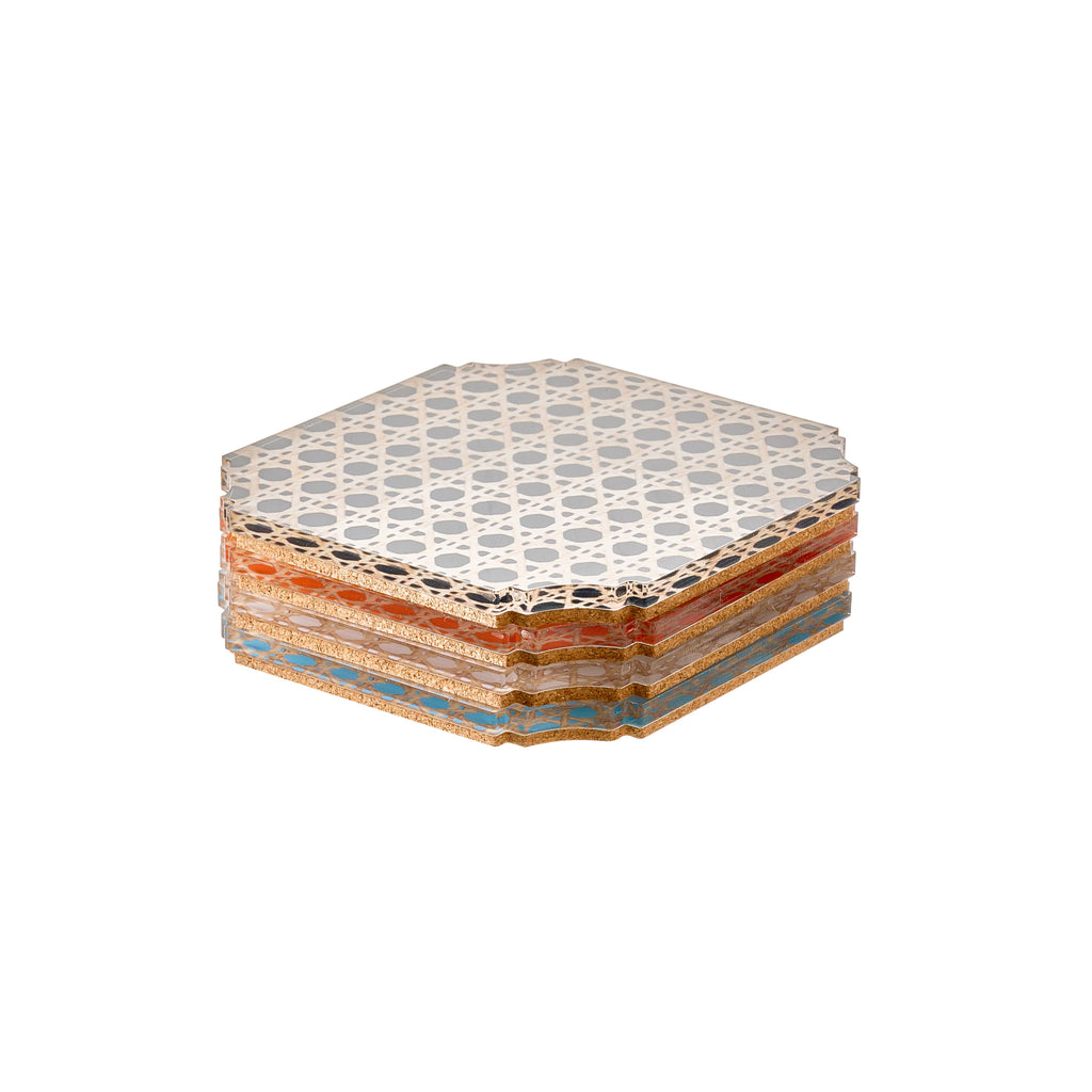 Hudson Rattan Coaster Set