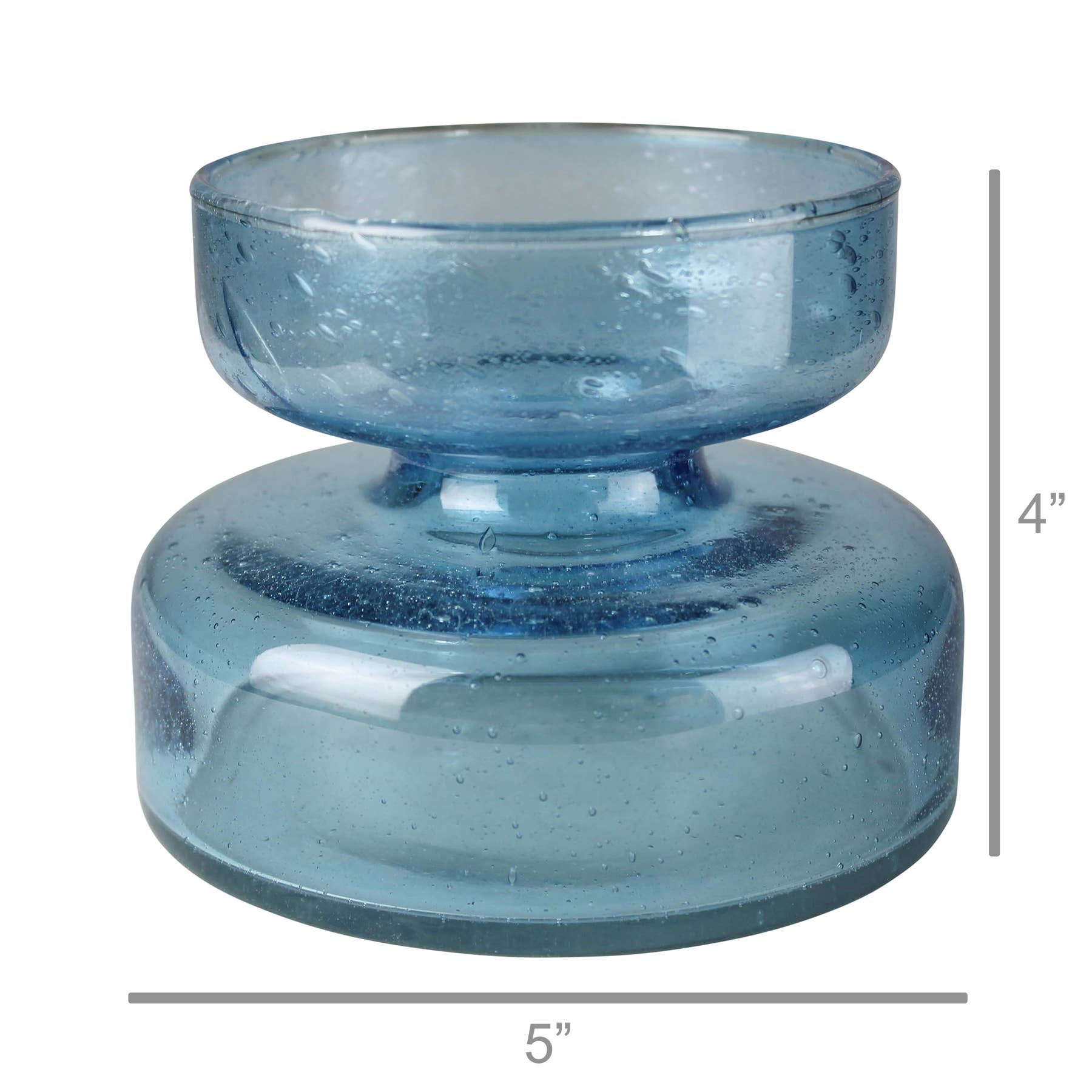 Seeded Glass Bulb Vase, Blue Secondary image
