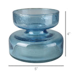 Seeded Glass Bulb Vase, Blue