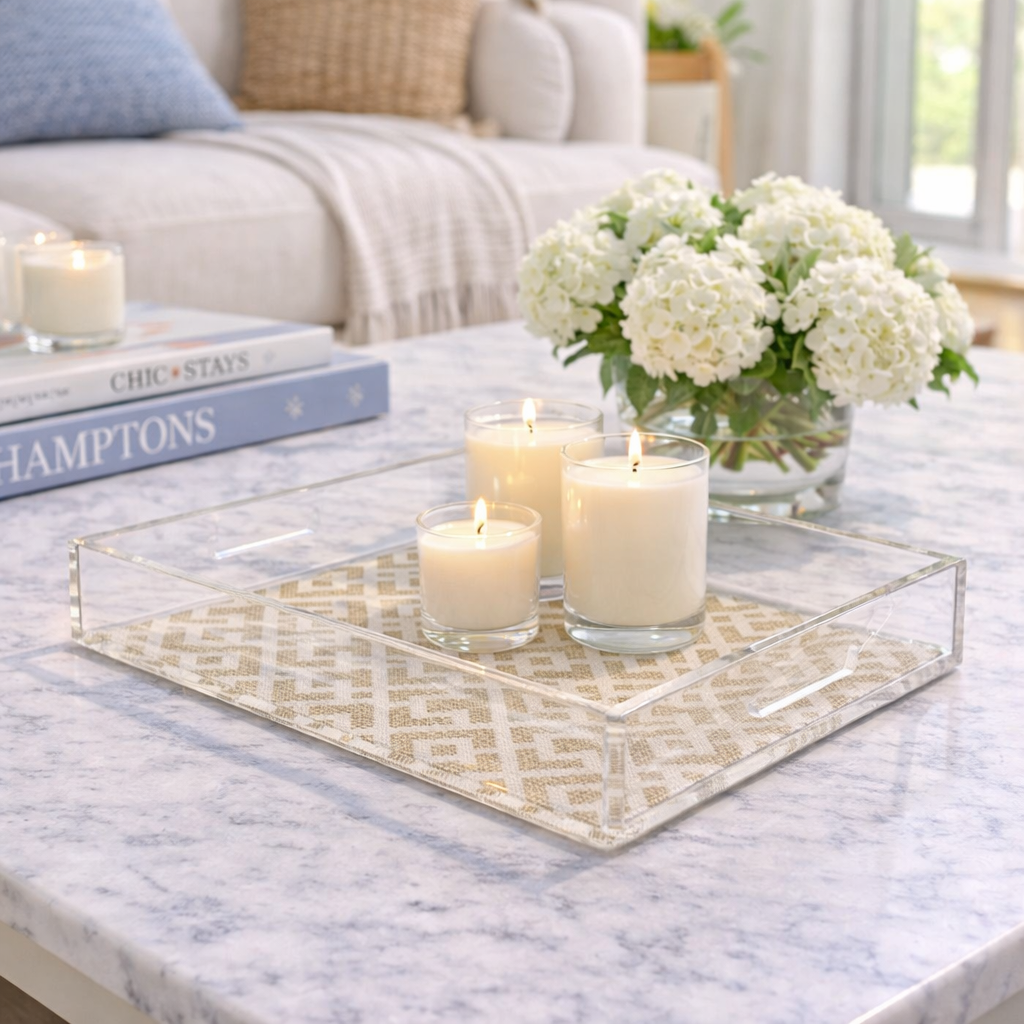 Hudson Woven Acrylic Decorative Tray