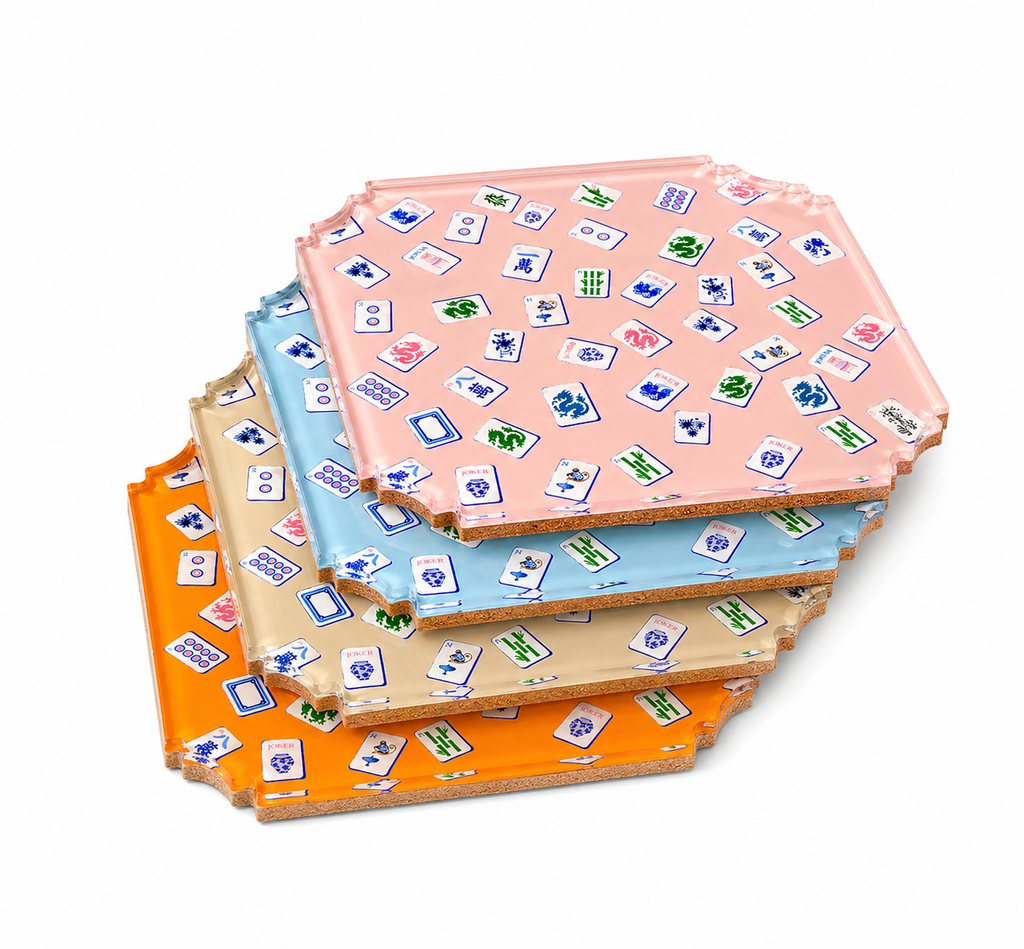 Hudson Mahjong Tile Boxed Coaster Set
